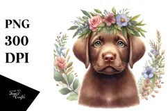 Watercolor Baby Chesapeake Bay Retriever Big Eyes Product Image 1