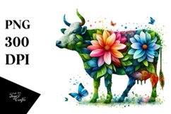 Abstract Vibrant Cow PNG Product Image 1