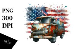 Vintage Rusted Van Sublimation Clipart Product Image 3
