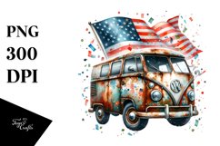 Vintage Rusted Van Sublimation Clipart Product Image 3
