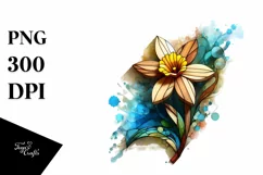 Abstract Wooden Daffodil Watercolor Splash | Sublimation | Product Image 1