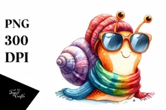 Vibrant Snail Scarf Sunglasses | Sublimation Clipart Product Image 1