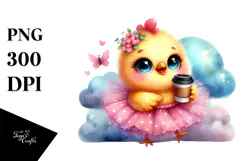 Cute Baby Chicken Coffee PNG Product Image 1