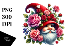 Detailed Valentines Gnome with Hat, Digital Painting PNG Product Image 1