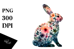 Creative Bunny Made of Flowers PNG Product Image 1