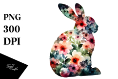 Silhouette Bunny Sitting PNG Product Image 1