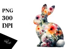 Silhouette Bunny Sitting PNG Product Image 1