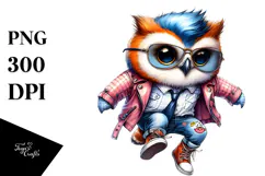 Jumping Baby Owl, Revolted PNG Product Image 1