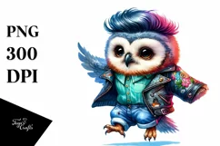 Jumping Baby Owl, Revolted PNG Product Image 1