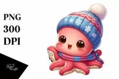 Baby Octopus in Snow Crack PNG Product Image 1