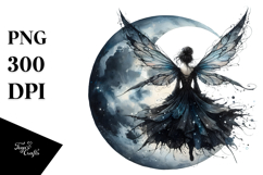 Fantasy Gothic Fairy on Mushroom, PNG Product Image 1