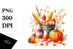 Candy Corn Washed Watercolor PNG Product Image 1