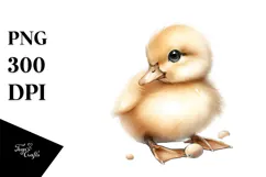 Cute Baby Duck with Big Eyes PNG Product Image 1