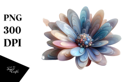 Abstract Pastel Glossy Daisy, PNG Product Image 1