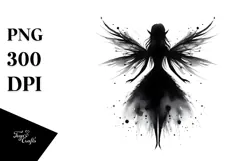Gothic Watercolor Fairy PNG Product Image 1