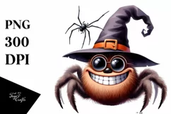 Funny Halloween Spider Goofy Smile Clipart Product Image 1