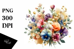 Colorful Sweet Pea Bouquet Abstract Clipart Product Image 1