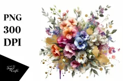 Colorful Sweet Pea Bouquet Abstract Clipart Product Image 3