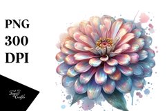 Detailed Pastel Shiny Zinnia in Transparent PNG Product Image 1