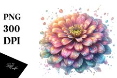 Detailed Pastel Shiny Zinnia in Transparent PNG Product Image 1
