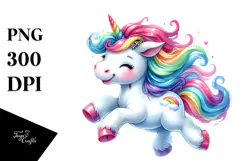 Running Unicorn Drawing, Transparent PNG Product Image 1