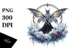 Gothic Fairy on Mushroom PNG Product Image 1
