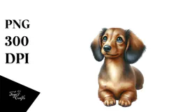 Sweet Dachshund with Christmas Decor, High-Res PNG Product Image 1