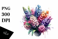 Vibrant Bouquet with Colorful Hyacinth | Clipart Product Image 3