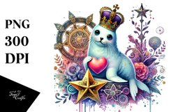 Colorful Seal on Star PNG Product Image 1