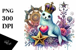Colorful Seal on Star PNG Product Image 1