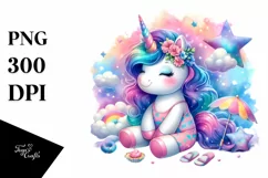 Cute Unicorn from Dreamy Nebula | Sublimation | Clipart Product Image 3