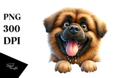 Crazy Mastiff Ice Cracks Watercolor Sublimation Clipart Product Image 1