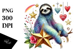 Adorned Sloth on Star PNG Product Image 1