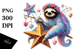 Adorned Sloth on Star PNG Product Image 1