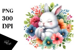 Colorful Baby Rabbit Flower Clipart Product Image 1