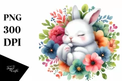 Colorful Baby Rabbit Flower Clipart Product Image 1