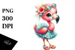 Cute Baby Flamingo Dressed Summer | Sublimation Clipart Product Image 3