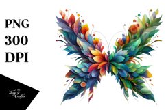 Vibrant Abstract Flower Butterfly PNG Product Image 3