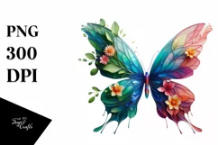 Vibrant Abstract Flower Butterfly PNG Product Image 1