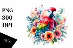 Colorful Baby Parrot | Sublimation Clipart Product Image 1