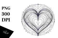 Lineart Heart PNG Product Image 1
