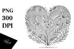 Lineart Heart PNG Product Image 1