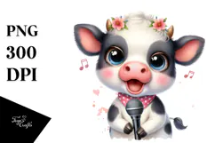 Colorful Baby Cow PNG Product Image 1
