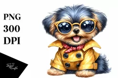Funny Baby Yorkipoo With Sunglasses | Sublimation | Clipart Product Image 1