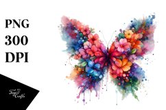 Abstract Watercolor Vibrant Butterfly | Flowers Product Image 1