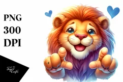 Funny Cute Lion Smiling with Love Sign Product Image 1