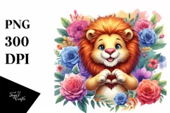 Funny Cute Lion Smiling with Love Sign Product Image 3