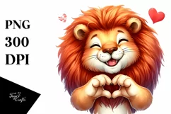 Funny Cute Lion Smiling with Love Sign Product Image 3