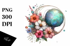 Colorful Stained Cosmos Wooden Clipart Product Image 3