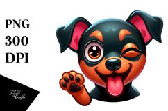 Colorful Baby Doberman Pinscher | Clipart Product Image 1